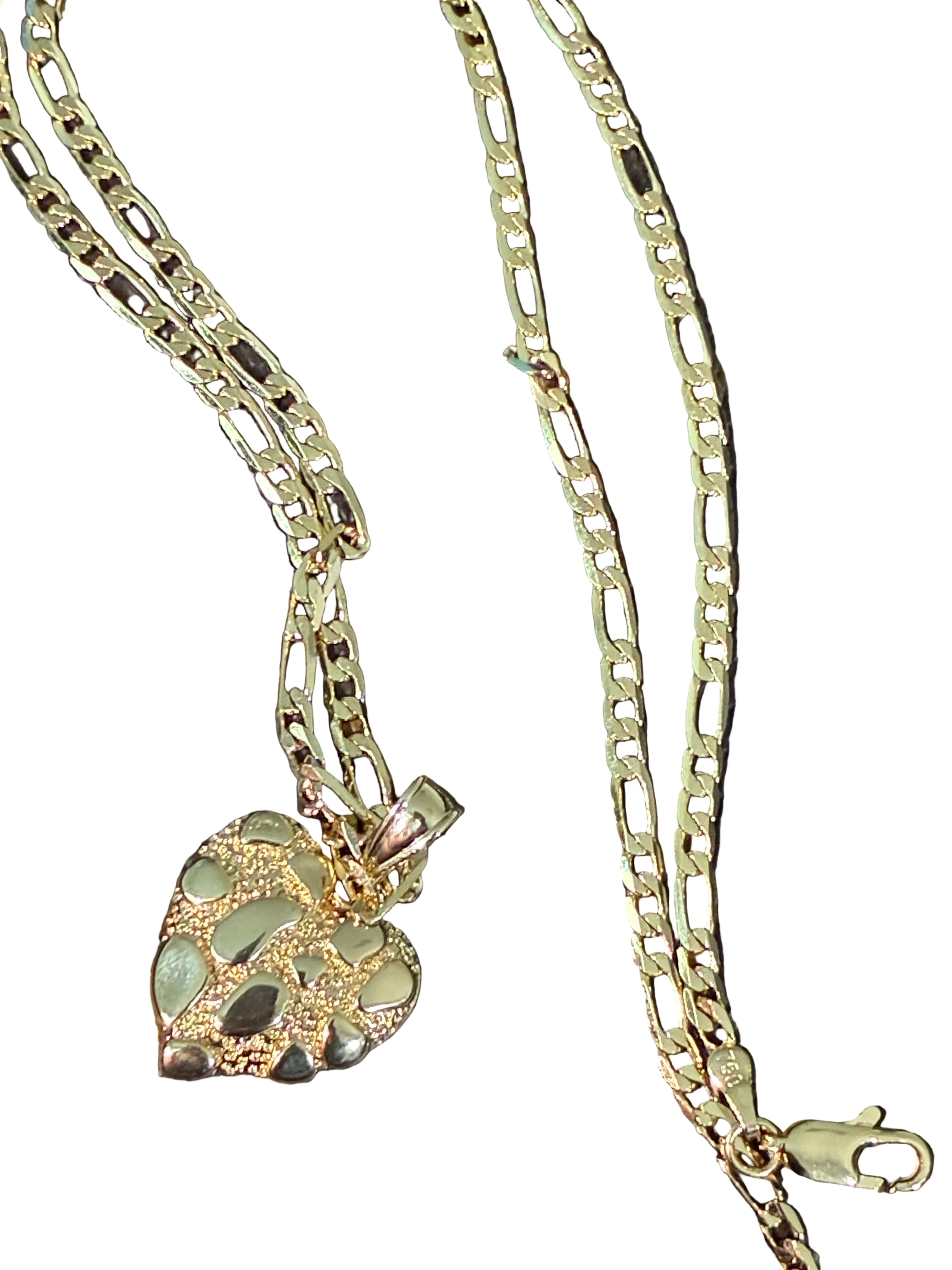 18k gold plated Heart Nugget necklace